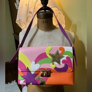 NWT Betsey Johnson Groovy Hearts and Stars shoulder bag